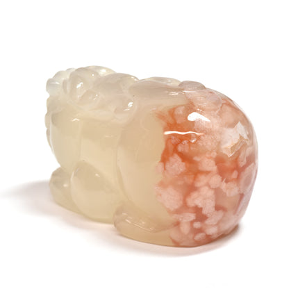 サクラアゲート 貔貅  彫刻置物 36.5x22x23.3mm #SD048