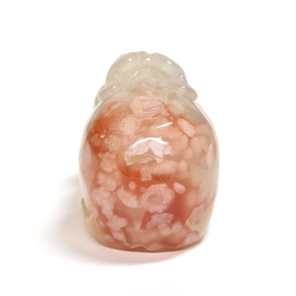 サクラアゲート 貔貅  彫刻置物 36.5x22x23.3mm #SD048