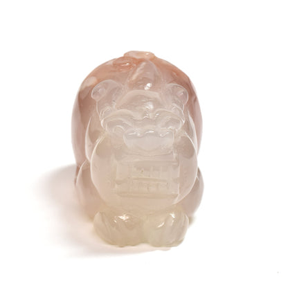 サクラアゲート 貔貅  彫刻置物 36.5x22x23.3mm #SD048