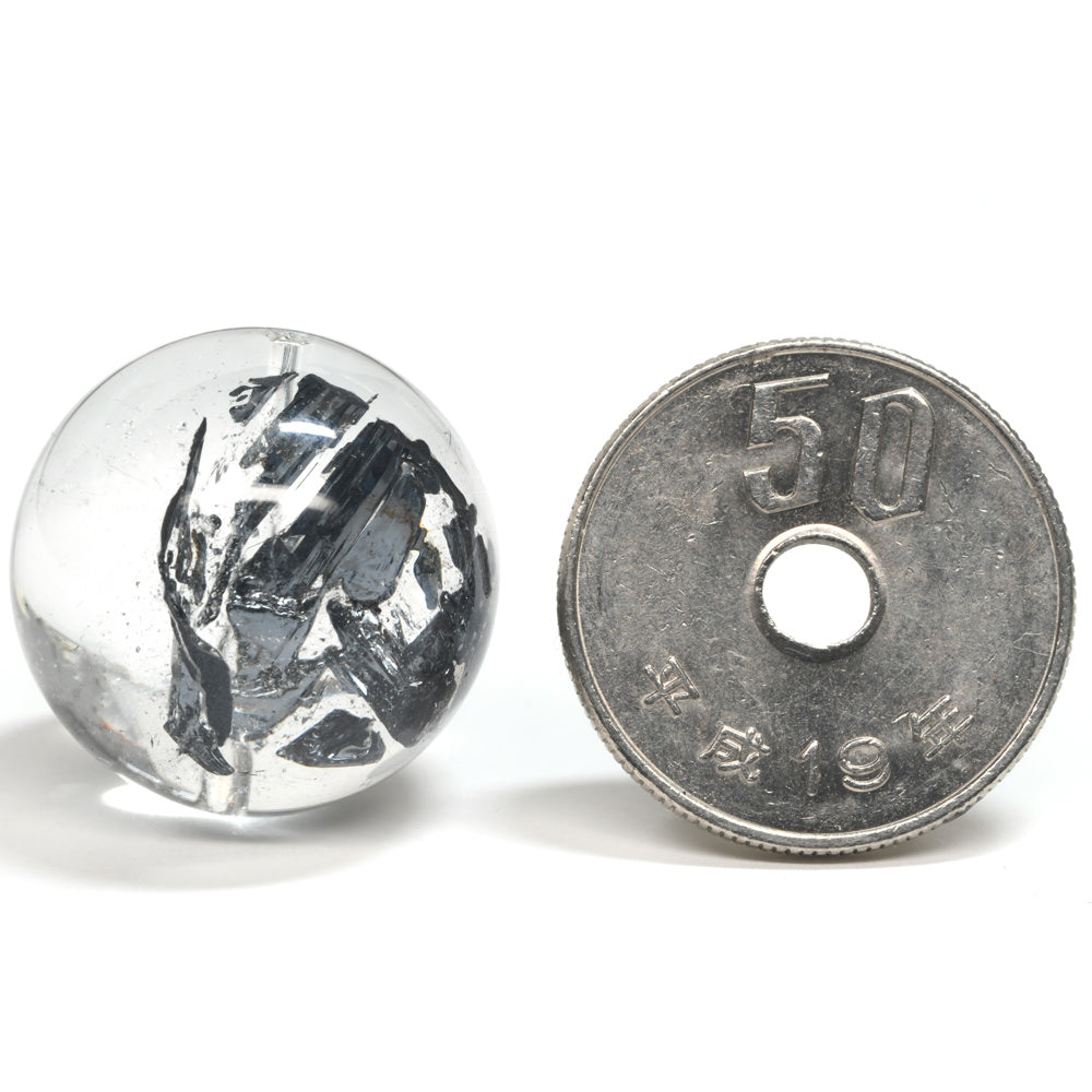 スティブナイトインクォーツ ビーズ 19.7mm #SD061