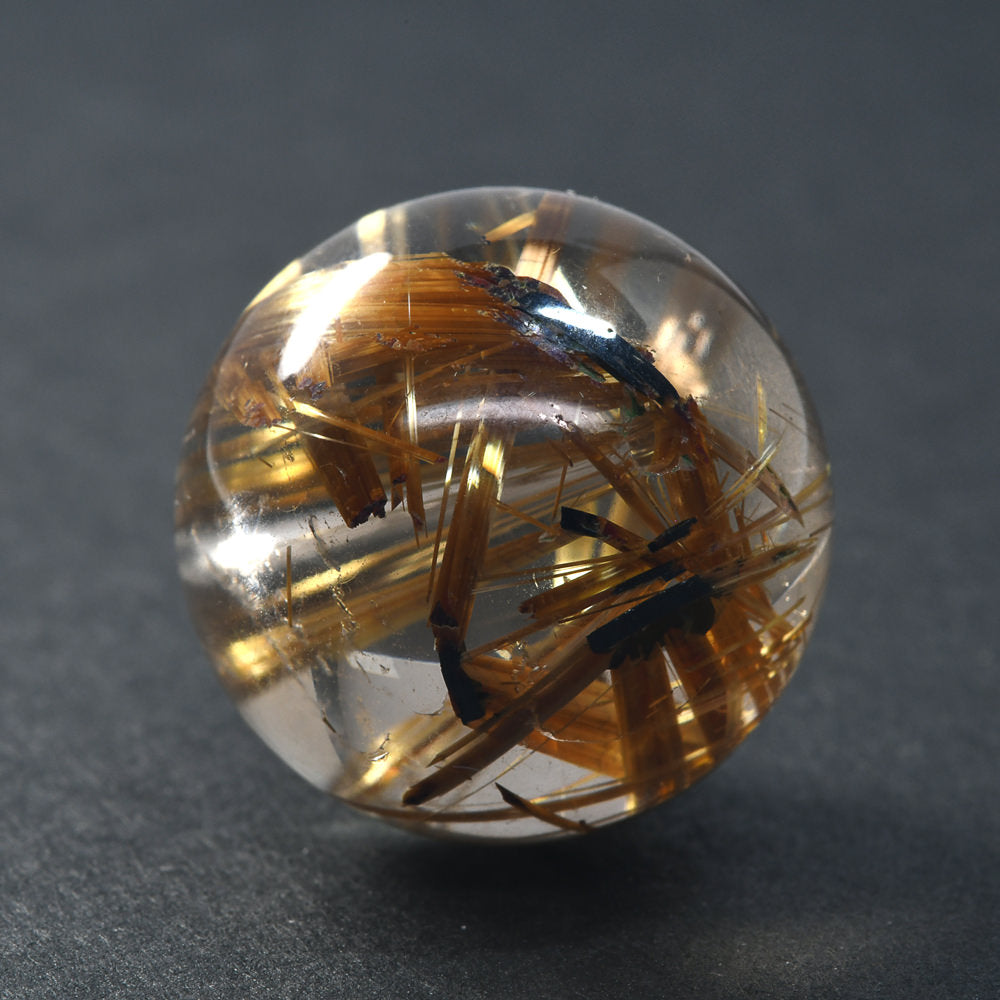放射タイチンルチルクォーツ ビーズ 19.7mm #SD065