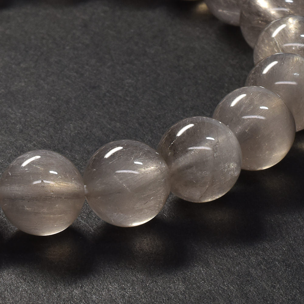 グレーサゲニティックインクォーツ ブレスレット 9.5mm #SD169