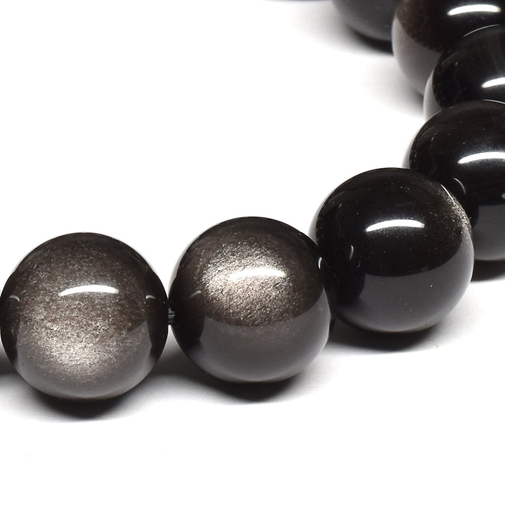 シルバーオブシディアン ブレスレット 12.5mm #SE019 - premium stone gallery