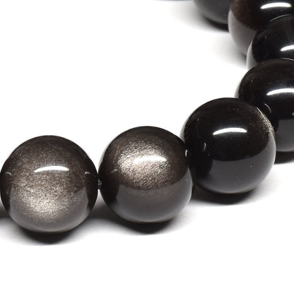 シルバーオブシディアン ブレスレット 12.5mm #SE019 - premium stone gallery