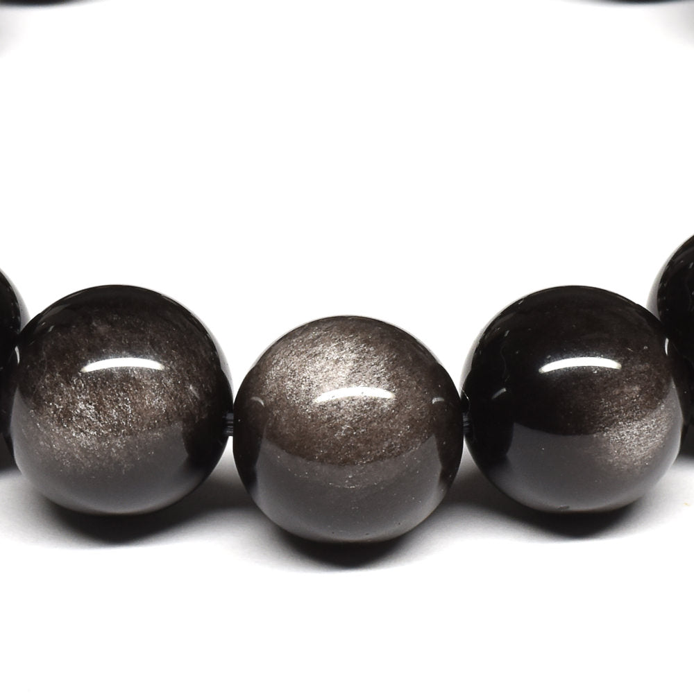 シルバーオブシディアン ブレスレット 12.5mm #SE020 - premium stone gallery