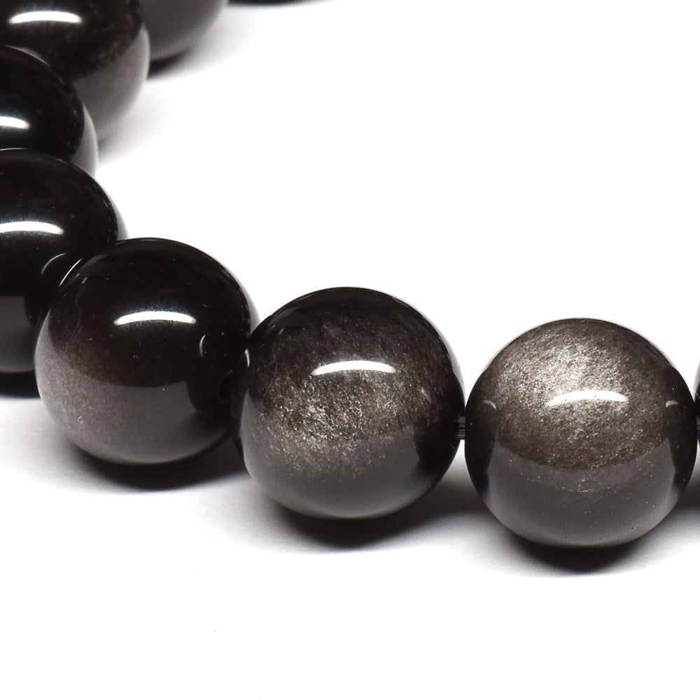 シルバーオブシディアン ブレスレット 12.5mm #SE020 - premium stone gallery