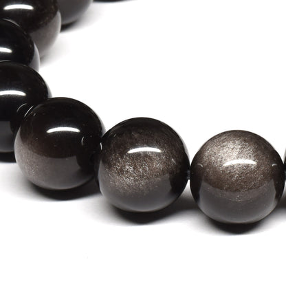 シルバーオブシディアン ブレスレット 12.5mm #SE020 - premium stone gallery
