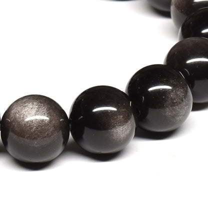 シルバーオブシディアン ブレスレット 12.5mm #SE020 - premium stone gallery