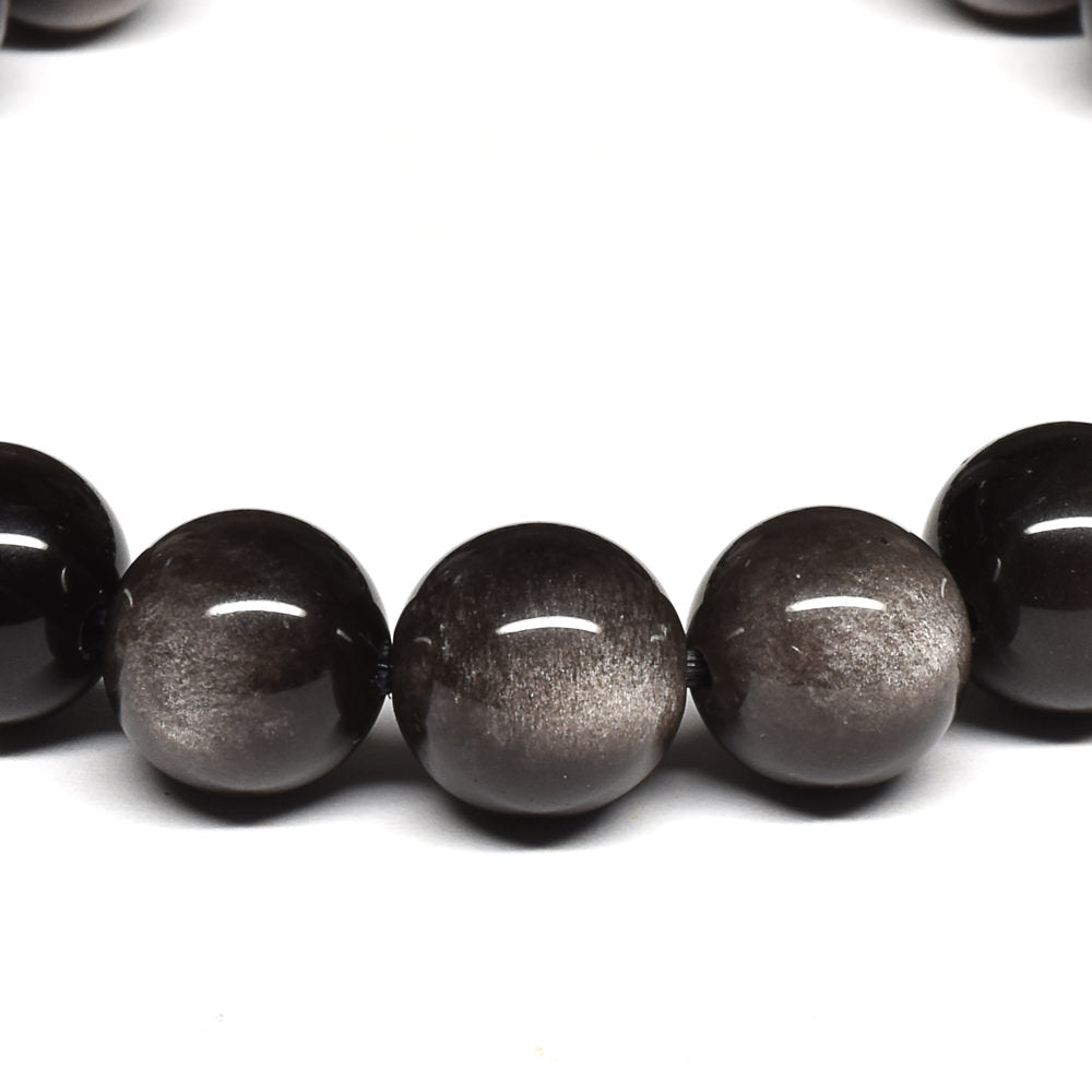 シルバーオブシディアン ブレスレット 10mm #SE021 - premium stone gallery