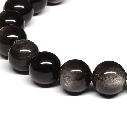 シルバーオブシディアン ブレスレット 10mm #SE021 - premium stone gallery