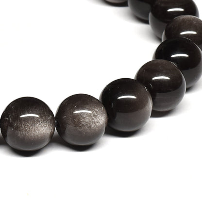 シルバーオブシディアン ブレスレット 10mm #SE021 - premium stone gallery