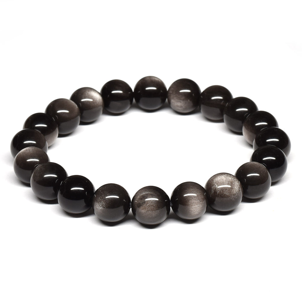 シルバーオブシディアン ブレスレット 10mm #SE022 - premium stone gallery