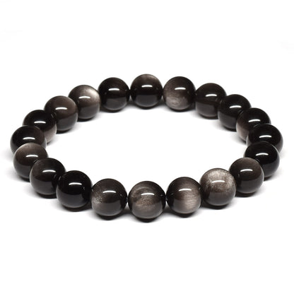 シルバーオブシディアン ブレスレット 10mm #SE022 - premium stone gallery