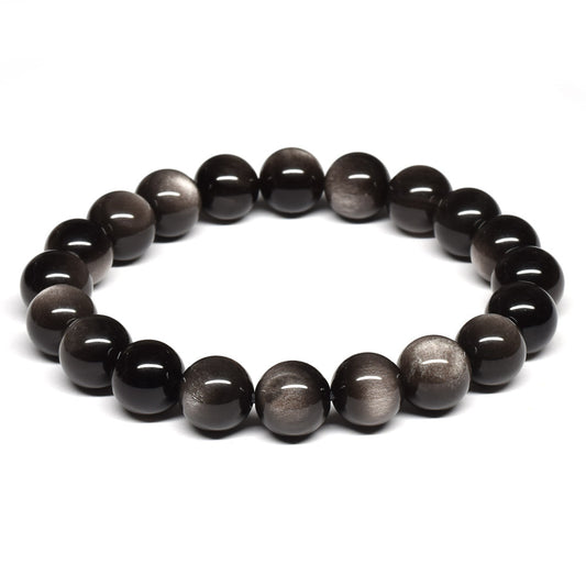 シルバーオブシディアン ブレスレット 10mm #SE022 - premium stone gallery