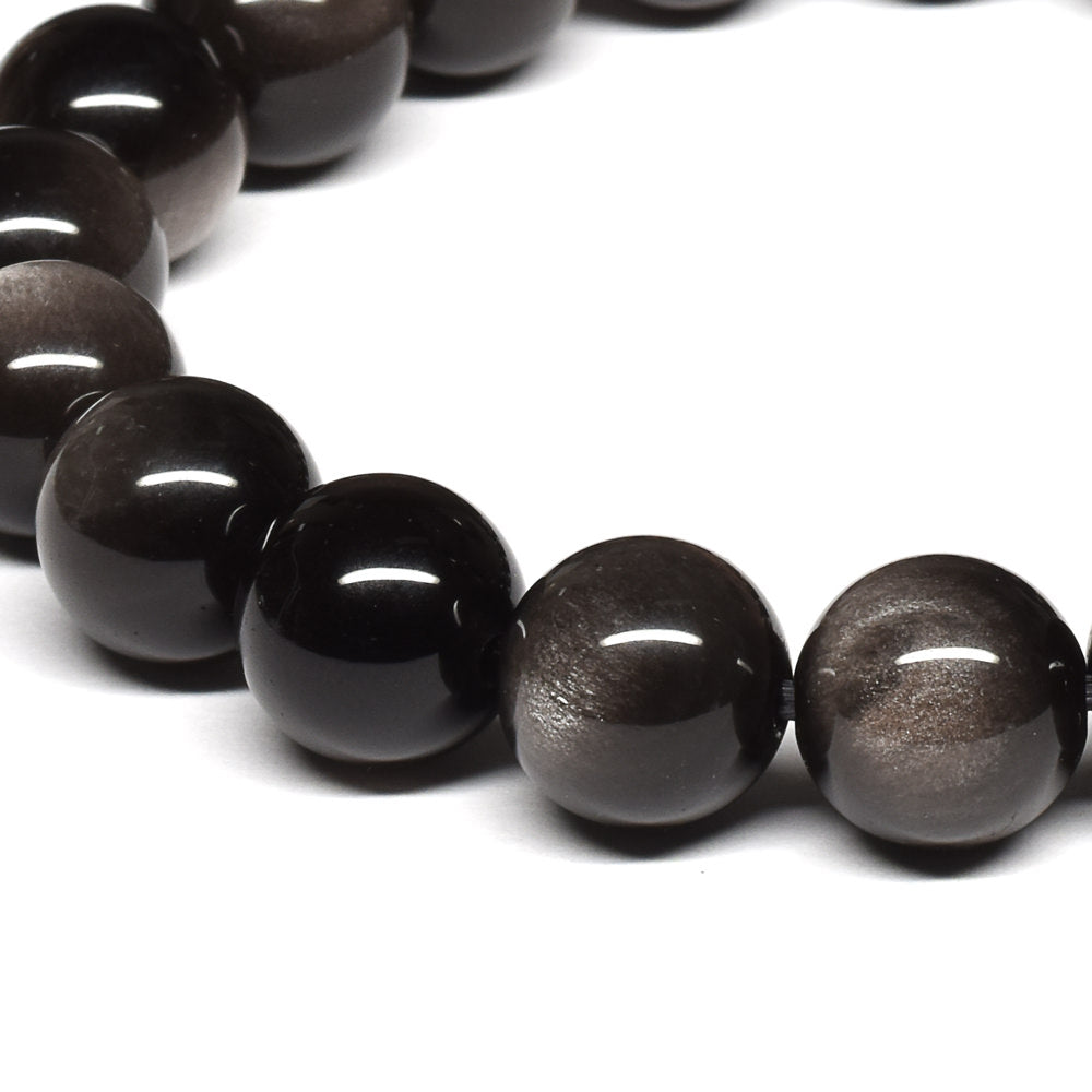 シルバーオブシディアン ブレスレット 10mm #SE022 - premium stone gallery