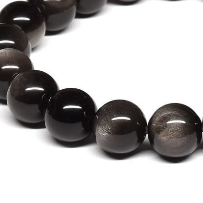シルバーオブシディアン ブレスレット 10mm #SE022 - premium stone gallery