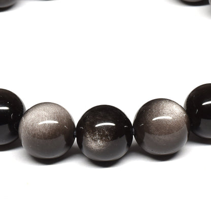 シルバーオブシディアン ブレスレット 10mm #SE023 - premium stone gallery