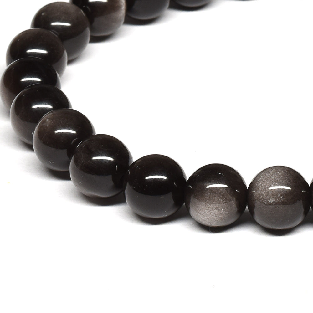 シルバーオブシディアン ブレスレット 8mm #SE024 - premium stone gallery