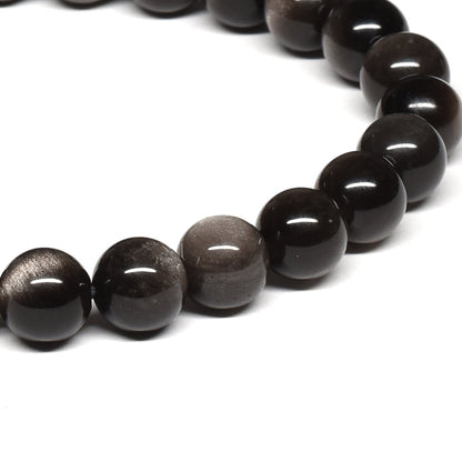 シルバーオブシディアン ブレスレット 8mm #SE025 - premium stone gallery