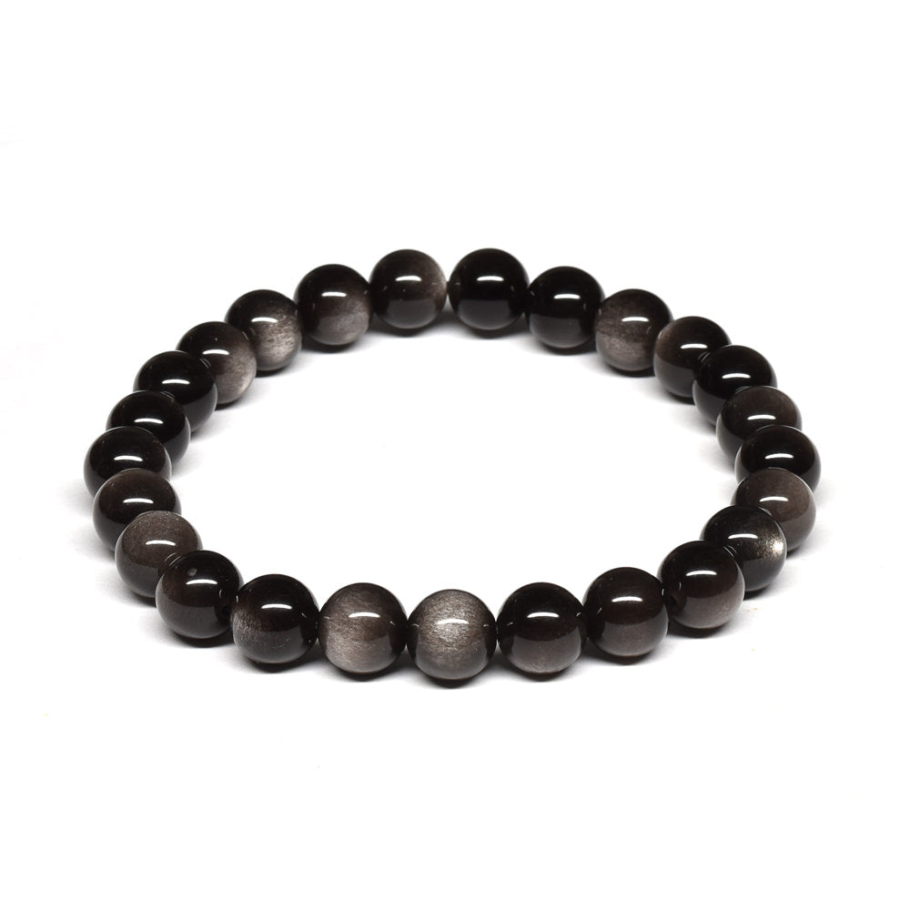 シルバーオブシディアン ブレスレット 8mm #SE026 - premium stone gallery