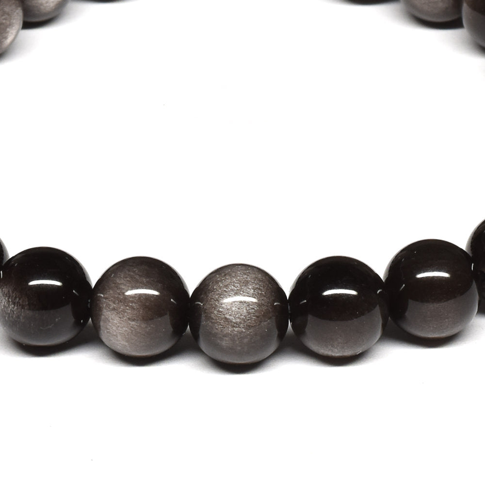 シルバーオブシディアン ブレスレット 8mm #SE026 - premium stone gallery