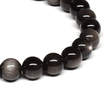 シルバーオブシディアン ブレスレット 8mm #SE026 - premium stone gallery