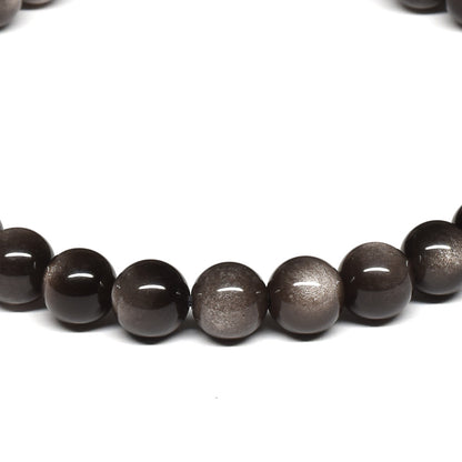 シルバーオブシディアン ブレスレット 6mm #SE027 - premium stone gallery
