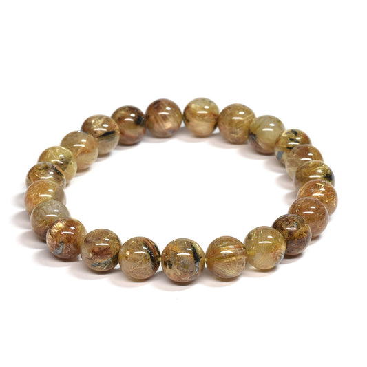 ゴールドルチルクォーツ(ヘマタイト入り) ブレスレット 8mm #SE069