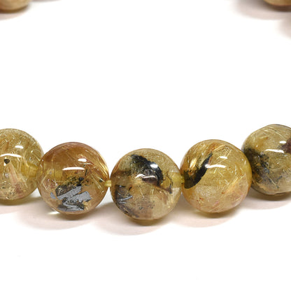 ゴールドルチルクォーツ(ヘマタイト入り) ブレスレット 8mm #SE070