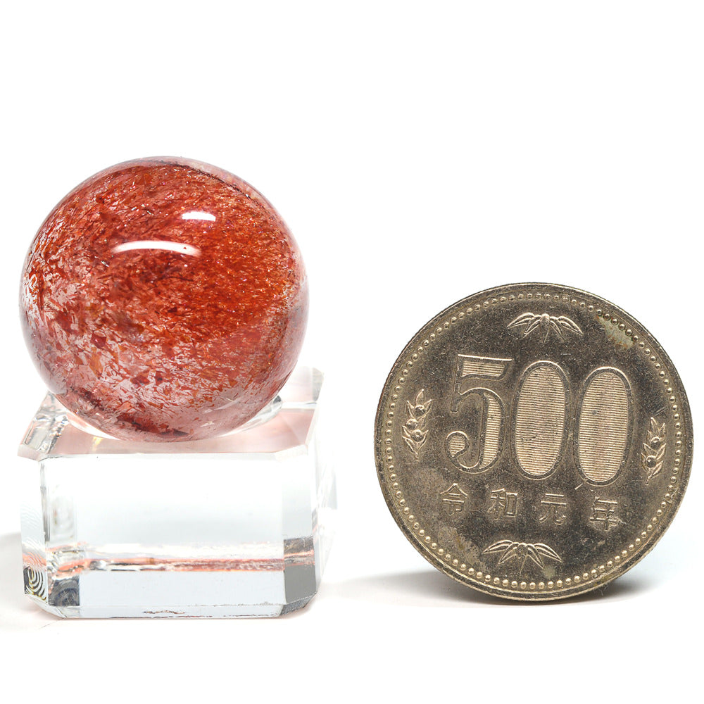 マダガスカル産レピドクロサイトインクォーツ 丸玉 24.5mm #SE074