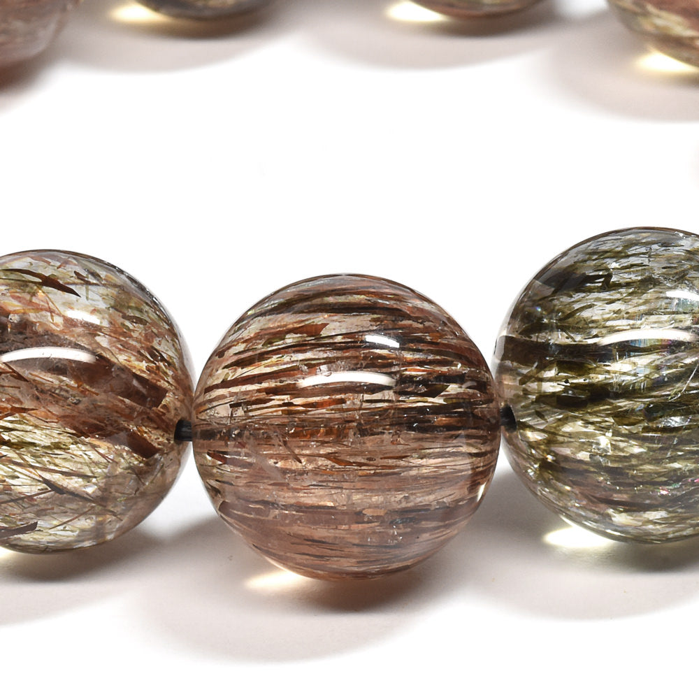 [大玉]フォリエーテッドマイカインクォーツ ブレスレット 18-18.5mm #SE141 - premium stone gallery