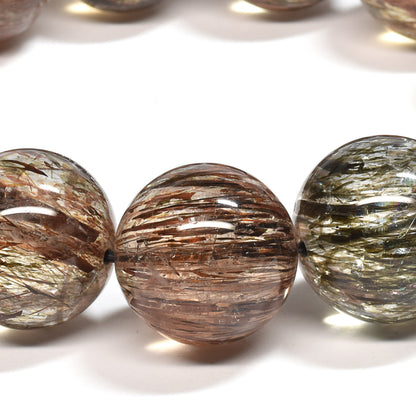 [大玉]フォリエーテッドマイカインクォーツ ブレスレット 18-18.5mm #SE141 - premium stone gallery