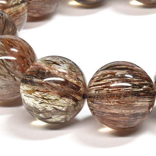 [大玉]フォリエーテッドマイカインクォーツ ブレスレット 18-18.5mm #SE141 - premium stone gallery