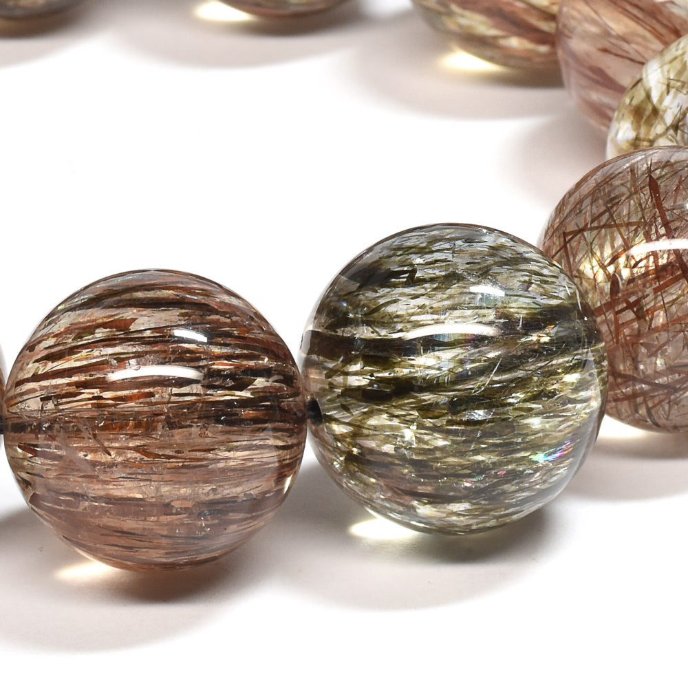 [大玉]フォリエーテッドマイカインクォーツ ブレスレット 18-18.5mm #SE141 - premium stone gallery