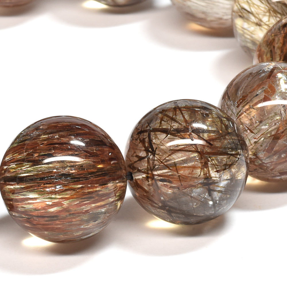 [大玉]フォリエーテッドマイカインクォーツ ブレスレット 18-18.5mm #SE141 - premium stone gallery