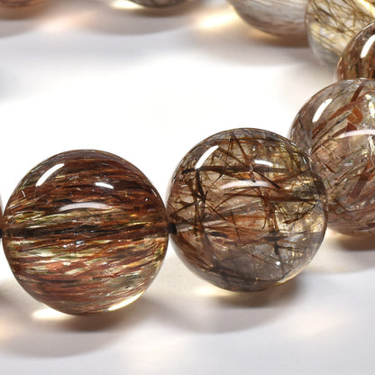 [大玉]フォリエーテッドマイカインクォーツ ブレスレット 18-18.5mm #SE141 - premium stone gallery