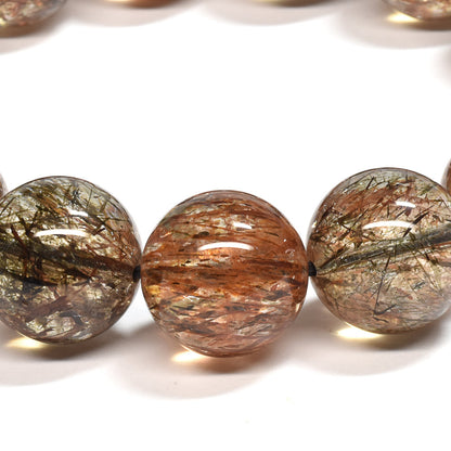 [大玉]フォリエーテッドマイカインクォーツ ブレスレット 15.5-16mm #SE142 - premium stone gallery