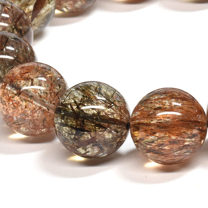 [大玉]フォリエーテッドマイカインクォーツ ブレスレット 15.5-16mm #SE142 - premium stone gallery