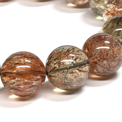 [大玉]フォリエーテッドマイカインクォーツ ブレスレット 15.5-16mm #SE142 - premium stone gallery
