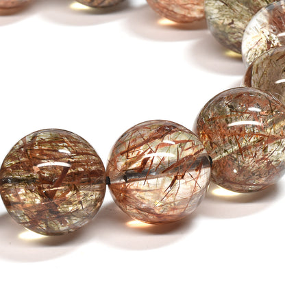 [大玉]フォリエーテッドマイカインクォーツ ブレスレット 15.5-16mm #SE142 - premium stone gallery