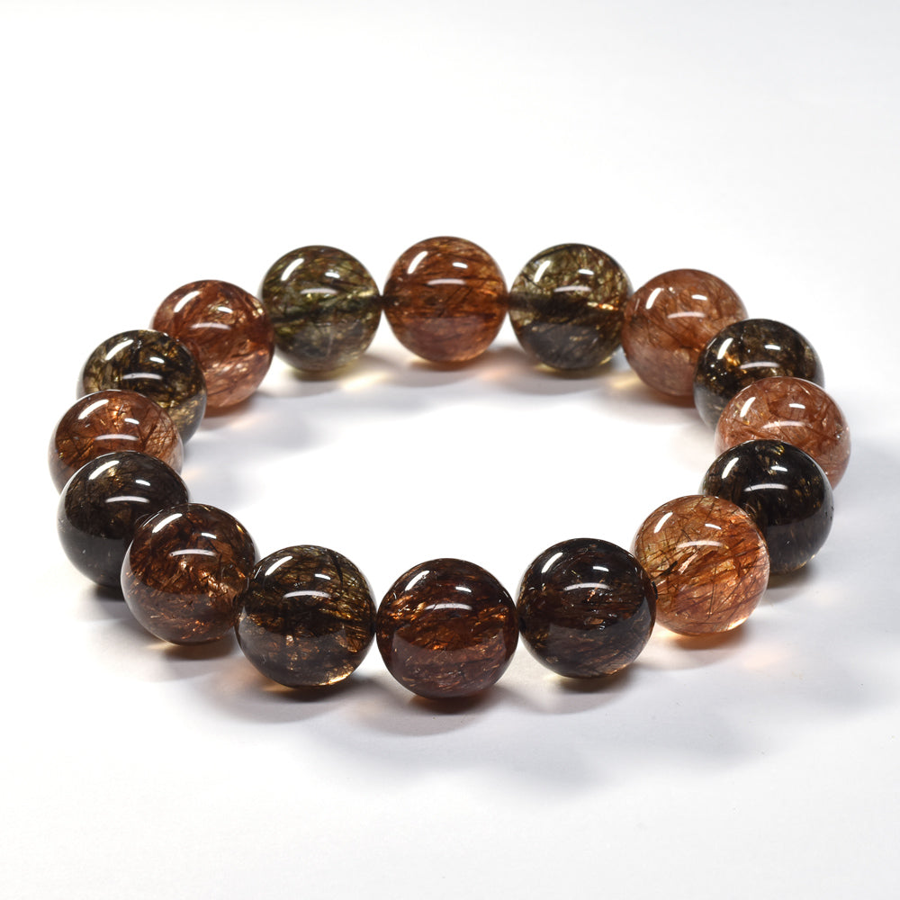 フォリエーテッドマイカインクォーツ ブレスレット 13.5mm #SE143 - premium stone gallery
