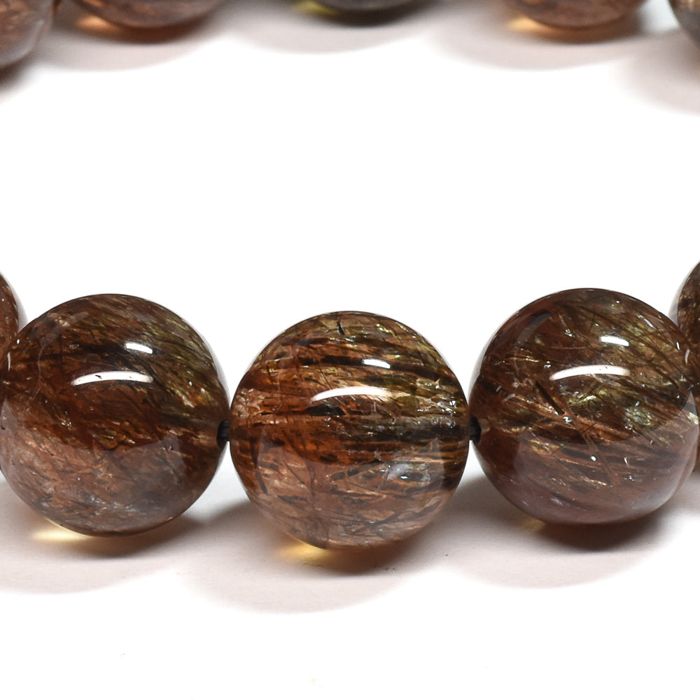 フォリエーテッドマイカインクォーツ ブレスレット 13.5mm #SE144 - premium stone gallery