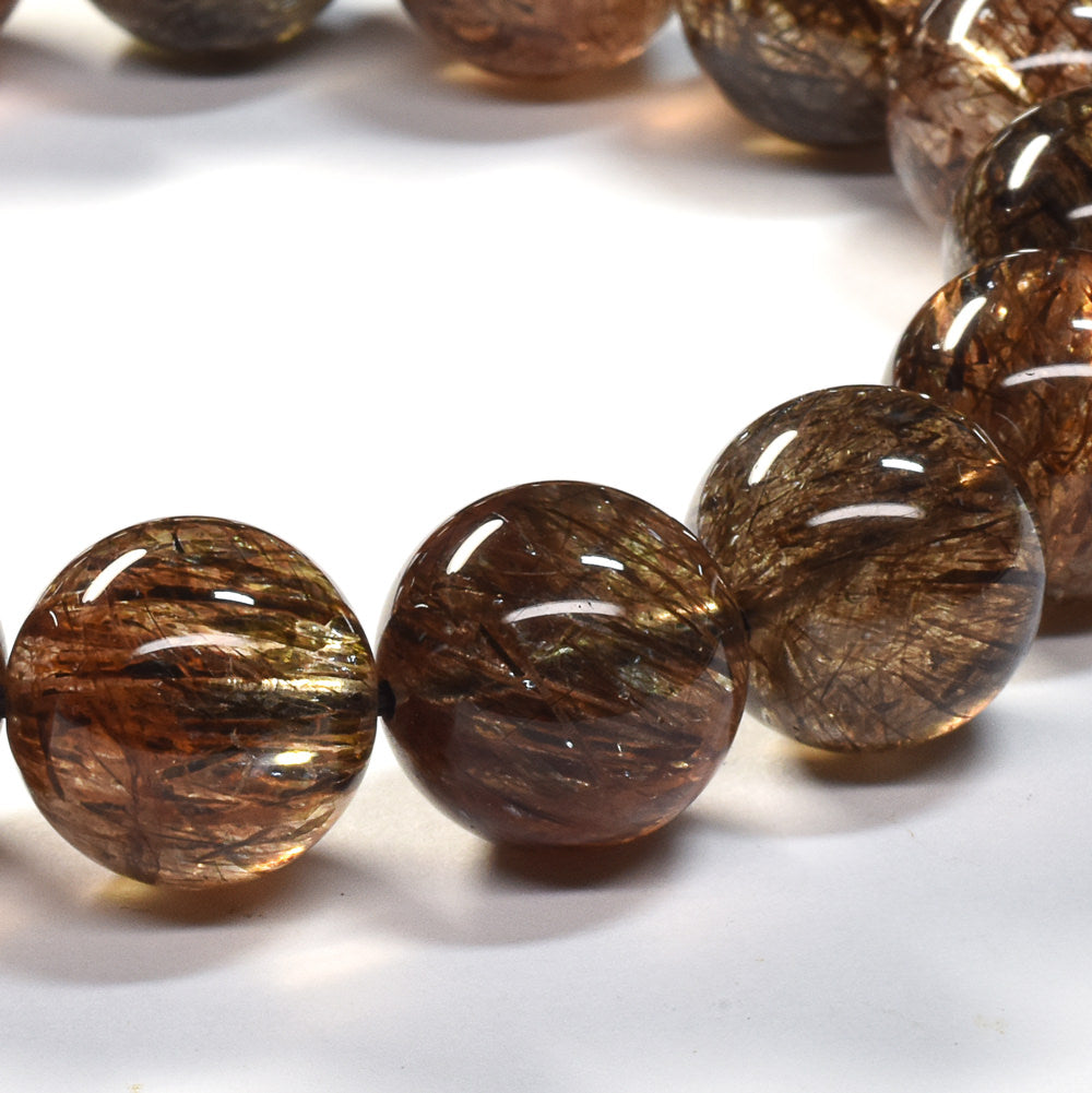 フォリエーテッドマイカインクォーツ ブレスレット 13.5mm #SE144 - premium stone gallery