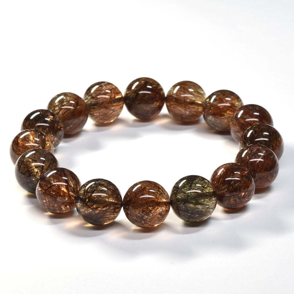 フォリエーテッドマイカインクォーツ ブレスレット 13.5mm #SE144 - premium stone gallery