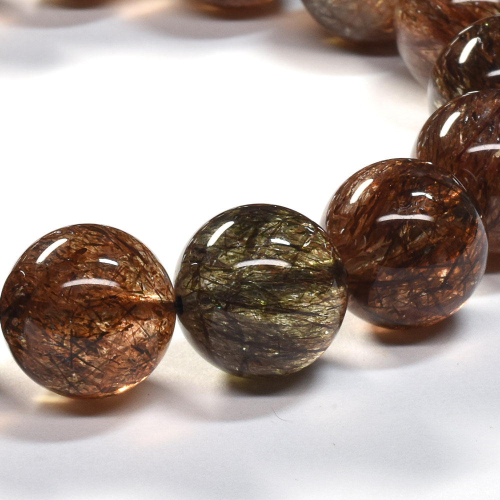 フォリエーテッドマイカインクォーツ ブレスレット 13.5mm #SE144 - premium stone gallery
