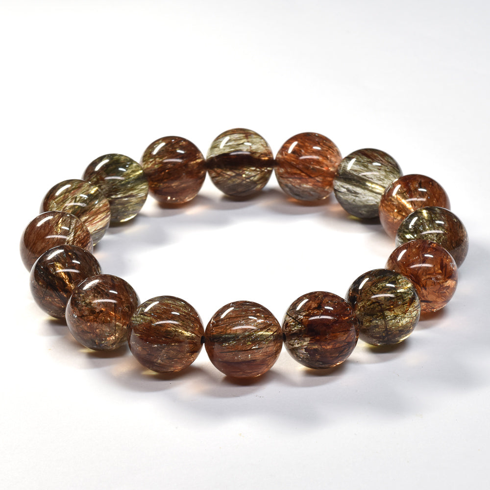 フォリエーテッドマイカインクォーツ ブレスレット 13.5mm #SE145 - premium stone gallery
