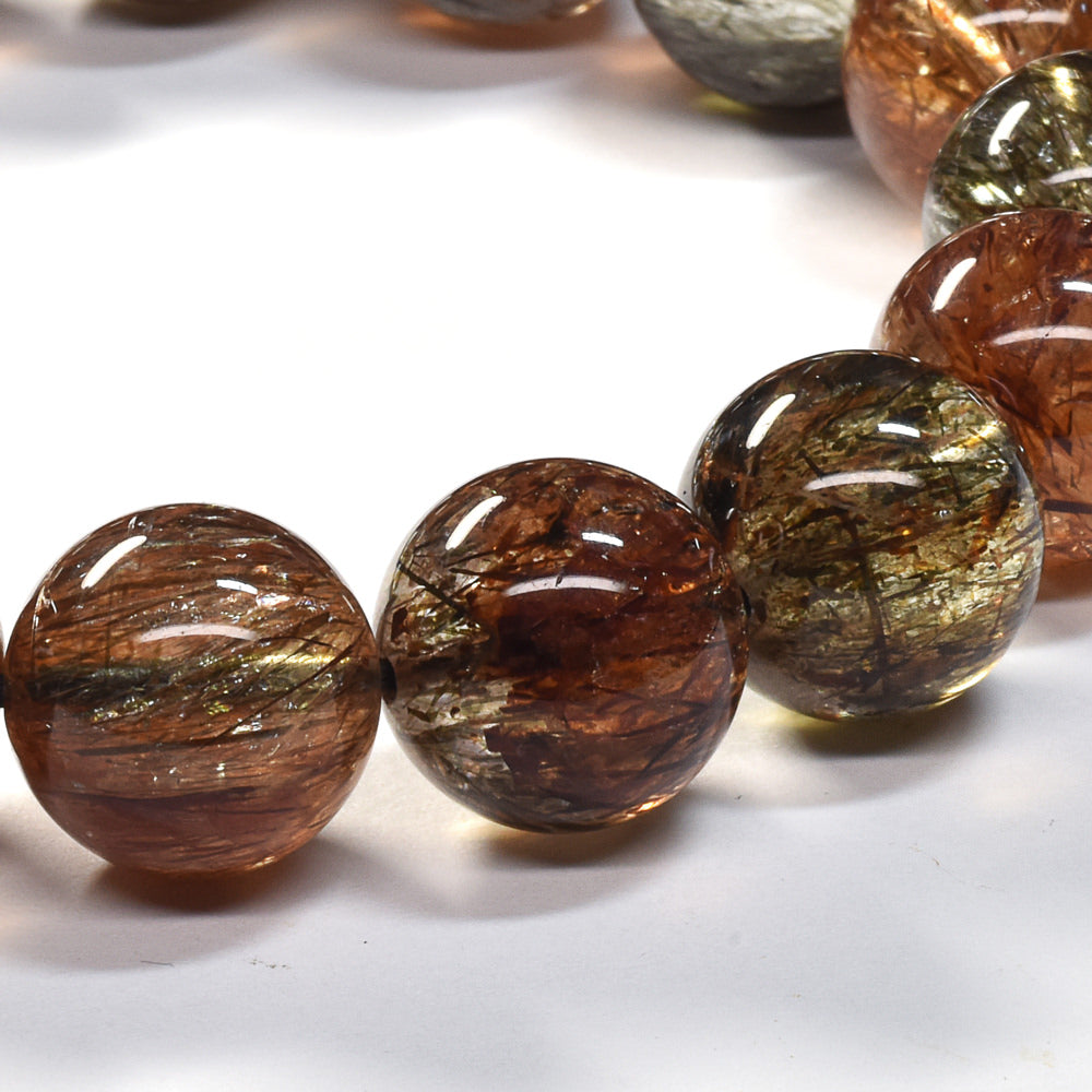 フォリエーテッドマイカインクォーツ ブレスレット 13.5mm #SE145 - premium stone gallery