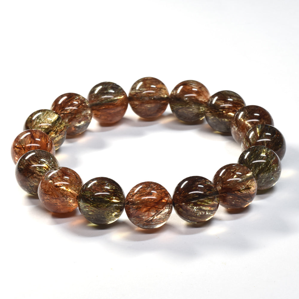 フォリエーテッドマイカインクォーツ ブレスレット 13.5mm #SE145 - premium stone gallery