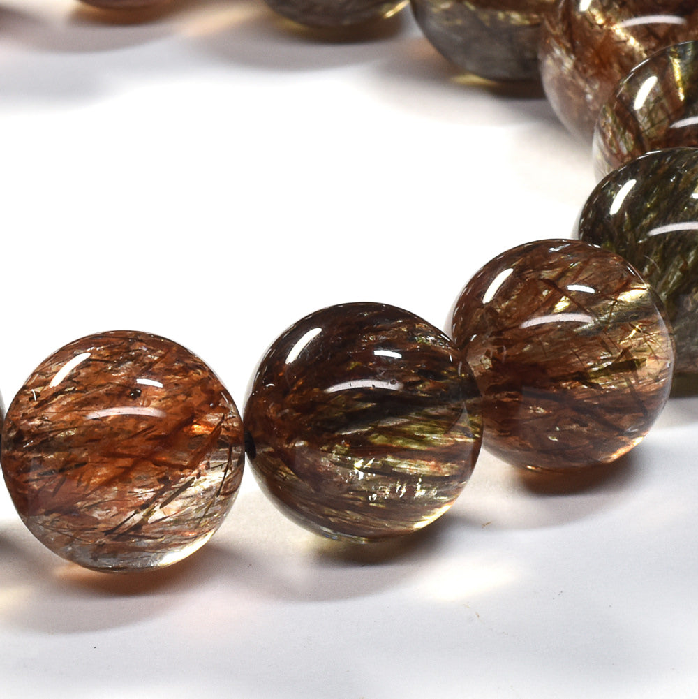 フォリエーテッドマイカインクォーツ ブレスレット 13.5mm #SE145 - premium stone gallery
