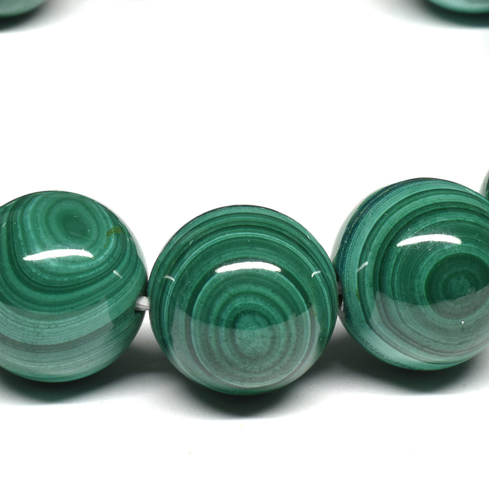 マラカイト ブレスレット 14.5mm #SE184 - premium stone gallery